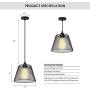 Vintage Black Pendant Light Fixture Industrial Pendant Lighting Adjustable Hanging Lights E26 Base for Bedroom Living Dinning Room Kitchen Sink