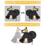 HAITRAL Swing Arm Wall Lamps Set of 2- Plug-in Wall Sconces with Adjustable Arms & Brass Finish, Plug-in & Hardwired Metal Wall Mounted Lighting Lamps for Bedroom, Farmhouse, Kitchen -Black