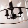 LITFAD 3 Lights Cup Shape Pendant Light Fixture Traditional Industrial Vintage Retro Single Chandelier Clear Glass Ceiling Light for Dining Room Hallway Bedroom Cafe Black
