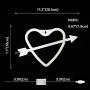 Heart Shape Neon Lights, LED Neon Signs Art Decorations Night Lights Lamp for Wedding Party Supplies, Proposal, Valentine’s Day Decorations-an Arrow Piercing The Heart Neon Sign(Pink)