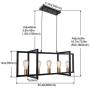 Modern Kitchen Island Light Industrial Ceiling Chandelier Light Fixture Pendant Lighting Ceiling Lamp for Kitchen Island, Dining Room, Living Room 5 Light, Black