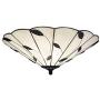LITFAD Three Lights Flush Mount Ceiling Light with Leaf Theme, 16-Inch Wide Tiffany Style Ceiling Lamp White Glass Lampshape LITFAD Three Lights Flush Mount Ceiling Light with Leaf Theme, 16-Inch Wide Tiffany Style Ceiling Lamp White Glass Lampshape