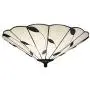 LITFAD Three Lights Flush Mount Ceiling Light with Leaf Theme, 16-Inch Wide Tiffany Style Ceiling Lamp White Glass Lampshape