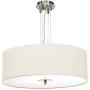 Brushed Nickel Pendant Chandelier 24'' Wide Modern White Canvas 4-Light Fixture for Dining Room House Foyer Kitchen Island Entryway Bedroom Living Room - Possini Euro Design