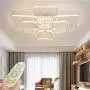 LED Ceiling Light Fixture With Remote Control,Chandelier Modern Acrylic Lighting Flush Mount Lamp 8 Heads for Dining Room Bedroom Square Kitchen Light Fixtures,Dimmable Light Color Changeable (White)