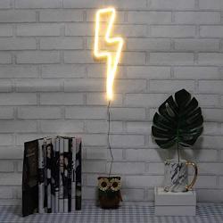 Neon Signs 2 Packs Blue Cloud+Warm White Lightning Bolt Battery and USB Powered Wall Art LED Decorative Night Lights for Bedroom Kids Gifts(CLDB+LNB)