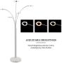 CO-Z Bright LED Floor Lamp with 5 Lights, Modern Dimmable Task Standing Light Fixture with Stable Marble Base for Living Room Office, Contemporary Touch Arch Pole Lamp with Five Adjustable Heads