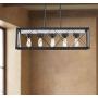 Bestier Painted White Wood Color Matte Black Metal Finish Farmhouse Kitchen Island Pendant Chandelier Lighting LED Ceiling Light Fixture Dining Room Livingroom Length 36 in Height 11 in Width 7.9 in