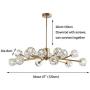 18-Lights Modern Sputnik Chandelier, 43'' LED Crystal Pendant Ceiling Light, Cut Crystal with G9 Bulbs for Kitchen Island Living Room Dining Room Bar Shop(Gold)