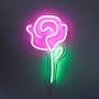 Isaac Jacobs 15'' x 9'' inch LED Neon Pink Rose Flower with Green Stem Wall Sign For Cool Light, Wall Art, Bedroom Decorations, Home Accessories, Party, and Holiday Decor: Powered by USB Wire (ROSE)