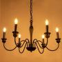 Wellmet 6-Light Farmhouse Chandelier, Black Chandeliers for Dining Room Lighting Fixtures Hanging, Kitchen Island, Rustic Industrial Iron Chandeliers for Foyer, Living Room, Bedroom (Black, 28 inch)
