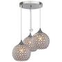 DINGGU 3 Lights Modern Crystal Ball Pendant Light Fixture Flush Mounted Ceiling Chandelier
