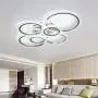 Garwarm LED Ceiling Lamp 76W Modern Close to Ceiling Light Dimmable 6 Rings Ceiling Chandelier for Living Room Bedroom,Chrome