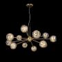MEEROSEE Sputnik Chandeliers Modern Glass Bubble Chandelier Wired Aluminum Pendant Lighting W37.4'' 12-Light Brushed Brass Ceiling Fixture for Dining Room Foyer Kitchen Island Bedroom Living
