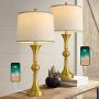 Oneach Table Lamps Set of 2 with USB Charging Port for Living Room 29.25“ Modern Nightstand Lamp for Bedroom Bedside Table Lamp with Neutral Drum Shade Gold Oneach Table Lamps Set of 2 with USB Charging Port for Living Room 29.25“ Modern Nightstand Lamp for Bedroom Bedside Table Lamp with Neutral Drum Shade Gold