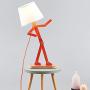 HROOME Novelty Cool Kids Desk Lamp with Swing Arm, Modern Wood Fun Adjustable Table Lamp, Bedside Reading Lamp for Teens/Girls/Boys/Living Room/Office- Oran Orange, Bulb Included