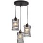 3-Lights Chandelier,Black Metal Ceiling Light Fixture,Rural Lighting for Farmhouse Kitchen Island Dining Room Living Room