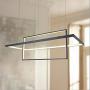 Leniure Black Modern Square Cube LED 2-Light Pendant Lamp Chandelier Lighting Fixture 33.5'' Wide 15'' Deep 11.8'' High, Warm White 3000K