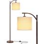 Brightech Montage - Bedroom & Living Room Floor Lamp - Reading Standing Light with Arc Hanging Shade - Indoor, Tall Pole Lamp for Office - Suits Mid Century Modern & Farmhouse - with LED Bulb - Bronze