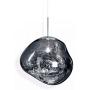 RUNNUP Modern Pendant Light Creative Single Light 12'' Hanging Lamp with Melt Glass Shade in Silver for Dining Rooms,Living Room
