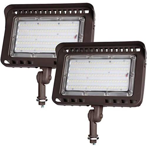 LEONLITE LED Knuckle Mount Flood Light, CRI 90+, 100W (1000W Eqv.), IP65, ETL Listed, 5000K Daylight, Backyard, Parking Lot, Pack of 2
