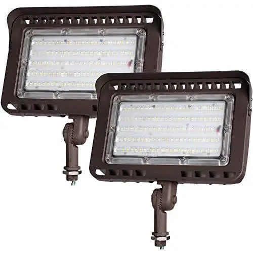 LEONLITE LED Knuckle Mount Flood Light, CRI 90+, 100W (1000W Eqv.), IP65, ETL Listed, 5000K Daylight, Backyard, Parking Lot, Pack of 2