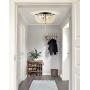 JONATHAN Y JYL9019B Allison 15'' Wood Beaded/Metal LED Flush Mount, Contemporary, Transitional, for Bedroom, Livingroom, Office, Black