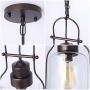 Vintage Glass Hanging Pendant Light Fixture,6'' Industrial Kitchen Island Ceiling Light with Cylinder Glass Shade, E26 Base for Dining Room,Kitchen,Living Room,Hallway,Farmhouse,Antique Copper Finish