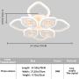 Ganeed Flush Mount Ceiling Light,90W Dimmable LED Ceiling Lamp Fixture with Remote,Metal Frame Acrylic Shade 8-Head Decorative Chandelier Lighting
