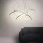 LightInTheBox Dimmable Modern Ceiling Pendant Light Fixtures Chandeliers LED Three Rings White 90W for Dining Room Bedroom Living Room with Remote Control