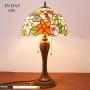 Tiffany Table Lamp W12H22 Inch Hummingbird Stained Glass Reading Lighting S101 WERFACTORY Lamps Lover Parent Kids Girlfriend Living Room Bedroom Study Office Coffee Bar Desk Antique Art Crafts Gifts
