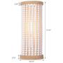 VILUXY Bohemia Wood Beaded Table Lamp Boho Bedside Nightstand Lamp for Bedroom, Living Room, Dorm, Gril Room 2 Pack