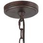 LALUZ Farmhouse Chandelier Wood Beaded Lighting for Dining Room, 28” L x 25.5” H, Bronze