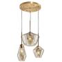 MoreChange Vintage Pendant Ceiling Lighting with 3 Cognac Glass Lampshade, Chandelier Hanging Light Fixture for Kitchen Island Dining Room Cafe