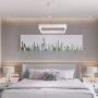 Royal Pearl Modern Foyer Pendant Light LED 1 Ring Contemporary Chandelier Square Shape Acrylic 43W 3440lm White for Bedroom Living Dining Room