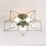 KWOKING Lighting 5 Lights Creative Flush Mount Ceiling Light Minimalist Industrial Star Ceiling Light Fixture Modern Decoration for Children Room, Hallway,Living Room Green