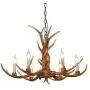 Resin Antler Chandelier 4/6-Light Deer Horn Pendant Lamp Indoor Decorative Lighting Fixtures for Dining Room, Living Room, Bar, Cafe (6 Lights)