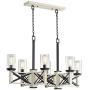 McBride Black White Wash Wood Linear Pendant Chandelier 39 1/2'' Wide Rustic Farmhouse LED 6-Light Fixture for Kitchen Island Dining Room - Franklin Iron Works