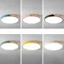 LITFAD Ceiling Light 12'' Macaron Modern Acrylic Round Flush Mount LED Ceiling Lamp in White Light for Kids Bedroom Living Room Restaurant Green