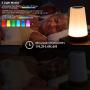 GKCI Touch Lamp, Portable Table Sensor Control Bedside Lamps with Quick USB Charging Port, 5 Level Dimmable Warm White Light & 13 Color Changing RGB for Bedroom/Office/Hallways