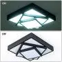 Modern Black Ceiling Lighting Fixture, 30W Flush Mount Black 6500K (Cool White) Square Classic Modern Metal LED Square Ceiling Lamp for Living Room Kitchen Dining Room