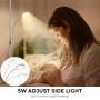 Led Floor Lamp - Soarz Torchiere Floor Lamp with Adjustable Reading Lamp,2000lumens Main Light and 400lumens Side Reading Light for Living Room, Bedroom, Office, Work with Remote Control ,Silvery grey