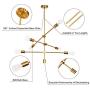 Brushed Gold Modern Sputnik Chandeliers 6 Lighting bewamf, Palacelantern Mid Century Vintage Brass Light Fixture Ceiling