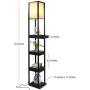 Brightech Maxwell Drawer Edition - Shelf & LED Floor Lamp Combination - Narrow Nightstand with Light Attached - Tower End or Side Table for Office & Bedroom - Black