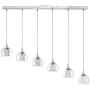 Encircled Crystal Chrome Large Multi Light Linear Pendant Chandelier 45 1/4'' Wide Modern Crystal Bead Clear Glass Shades 6-Light Fixture for Kitchen Island Dining Room - Possini Euro Design