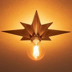 VILUXY Flush Mount Ceiling Light, Satin Nickel Star Light Fixtures Ceiling for Hallway, Entryway, Study Room, Bedroom