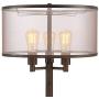 Durango Rustic Floor Lamp 3-Light Oiled Bronze Metal Brown Sheer Shade Antique LED Edison Bulbs for Living Room Bedroom - Franklin Iron Works
