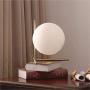 BOKT Mid Century Modern Brass Table Lamp Home Decor Glass Ball and ANG Metal Table Lamp Reading Lamp for Office, Bedroom, Living Room (A Style)