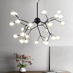Man hongjia Luce Plafoniera LED Living Room Dining Room Bedroom Decoration Lamps Novelty Chandelier Ambient Light Metal Creative Glass Bubble Chandelier (Color : Black)