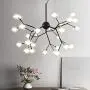 Man hongjia Luce Plafoniera LED Living Room Dining Room Bedroom Decoration Lamps Novelty Chandelier Ambient Light Metal Creative Glass Bubble Chandelier (Color : Black)
